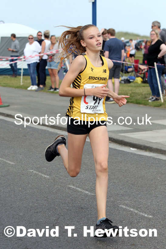 Girls under-15s 2021 Northern 6 and 4 Stage and Young Athletes Road Relays, Redcar. Photo: David T. Hewitson/Sports for All Pics